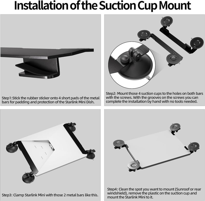 EAZUSE Starlink Mini Car Suction Cup Mount, Star Link Mini Suction Mounting for Car Sunroof, RV, Boat, Truck Window - Image 5